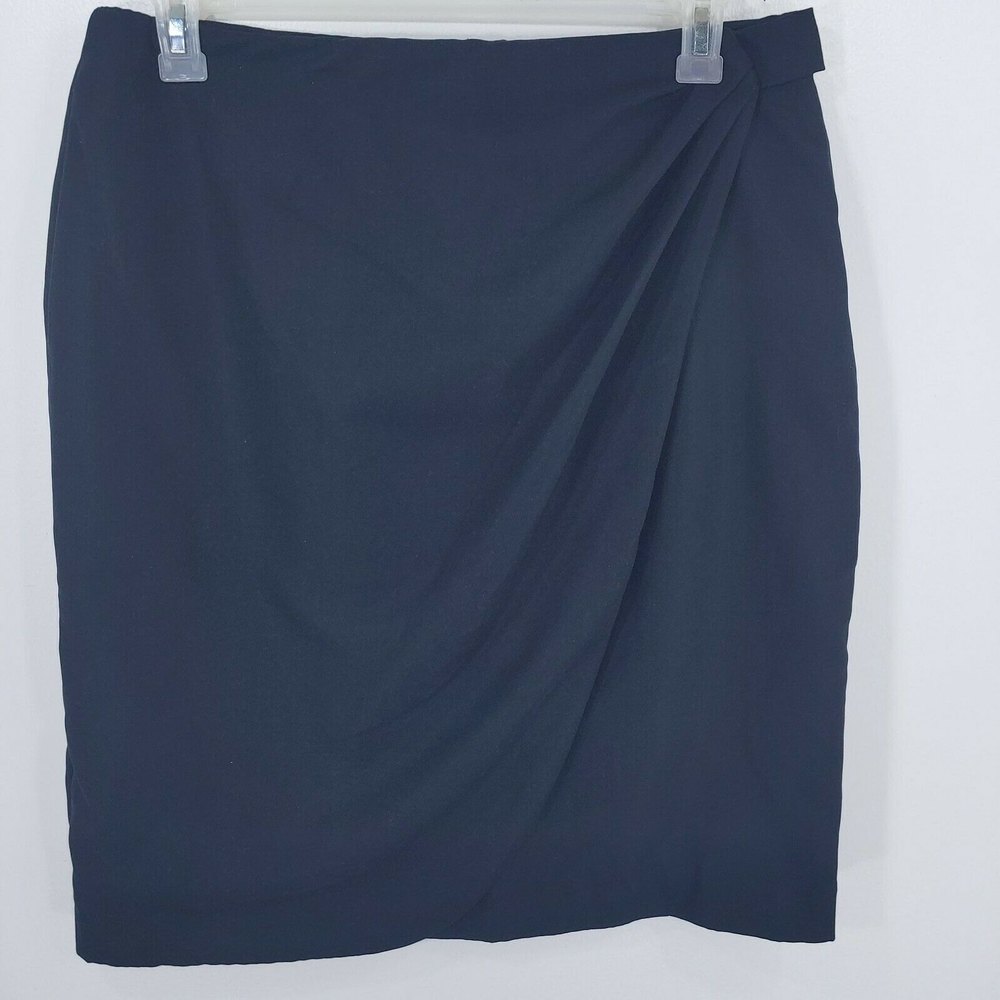 Worthington Black Professional Ruched Skirt Zipper Back Size Women's 16T